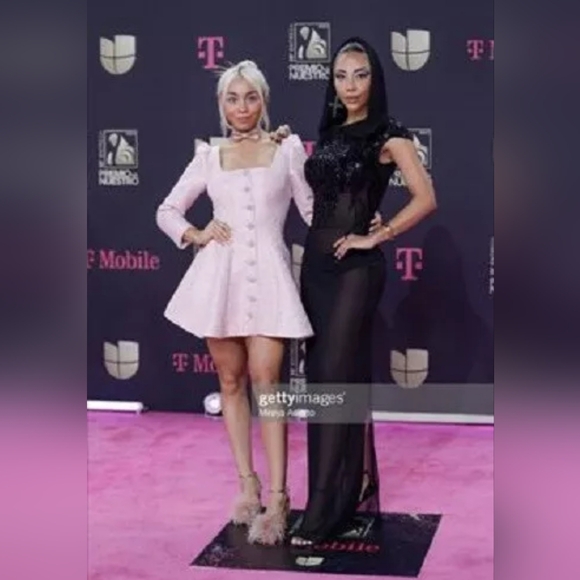 LoveShackFancy 🩷 6 Haveri Lt Pink Brocade Sqaure-Neck Crystal Button Mini Dress - Picture 5 of 7